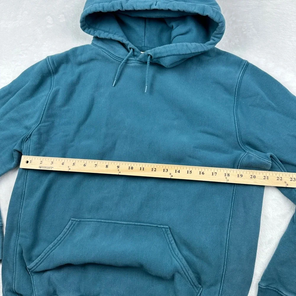 J. Crew Sportswear Re-Imagined Teal Blue Hoodie Sweatshirt Mens Large